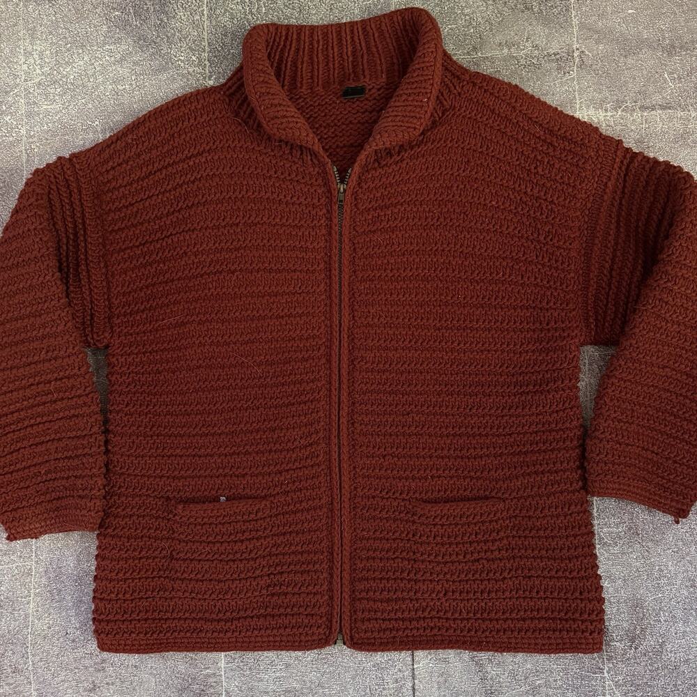 Women's Vintage 80's Northern Isles Hand Knit Floral Crew Teacher Sweater Sz L